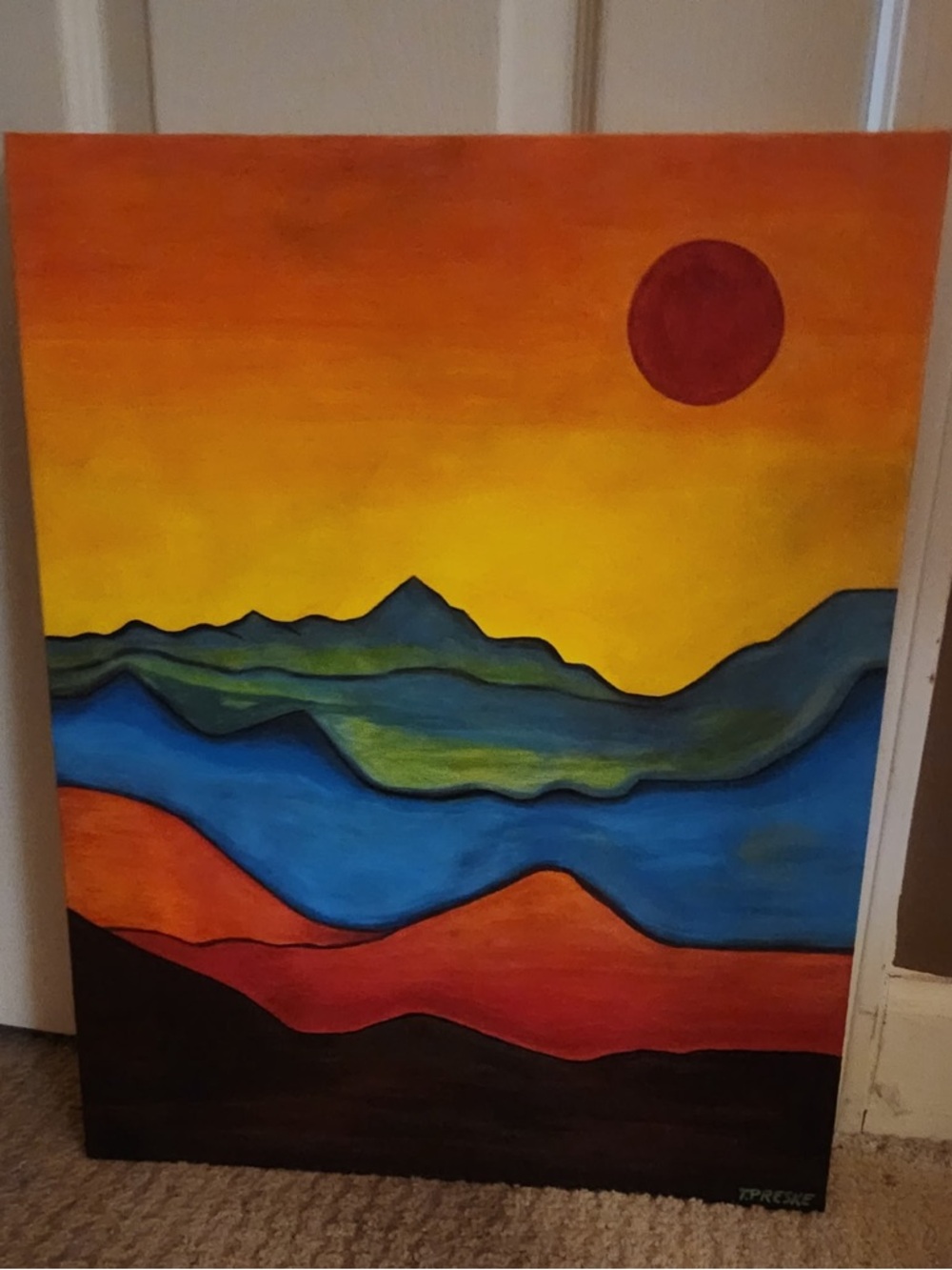 “Layers of the Land” original canvas painting-East TN artist 16x20